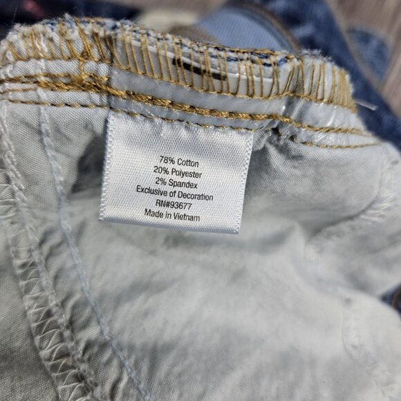 St Johns Bay Jeans Womens 24W Blue Denim Stretch High Rise Straight Leg Cropped - Picture 8 of 14